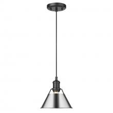  3306-S BLK-CH - Orwell 7.5" Wide Small Pendant in Matte Black with Chrome